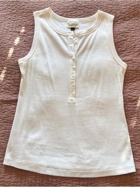 Universal Thread White Ribbed Henley Tank